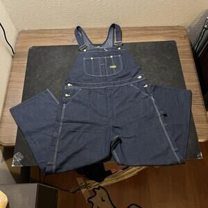 Vintage Toughskins Overalls Mens 40x30 Blue Denim Union Made Sears Workwear 70s
